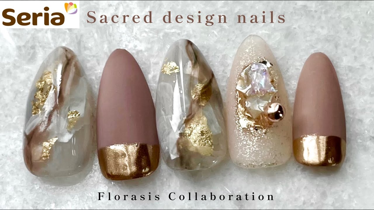 【セリア】神聖な奥行き🦋大理石デザイン🤍ニュアンスネイル💅✨