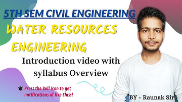 Water resources engineering |Lecture-01 II 5rd Sem(Civil Engineering ) 9877580530