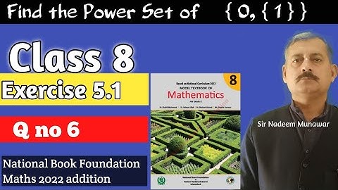 Class 8 Exercise 5.1 Q no 6 Find power Set in Urdu Hindi ex 5.1 NBF Maths Sir Nadeem Munawar