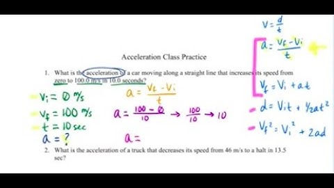tutorial - - Acceleration Practice Problems