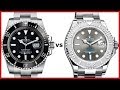 ▶ Rolex SUBMARINER (black, ceramic) vs YachtMaster 40mm (platinum bezel, rhodium) - COMPARISON