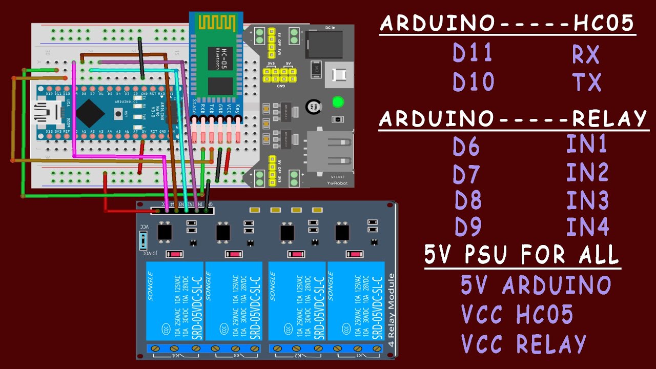 SMART HOME WITH ARDUINO BLUETOOTH HC-05 SWITCH CONTROL - YouTube