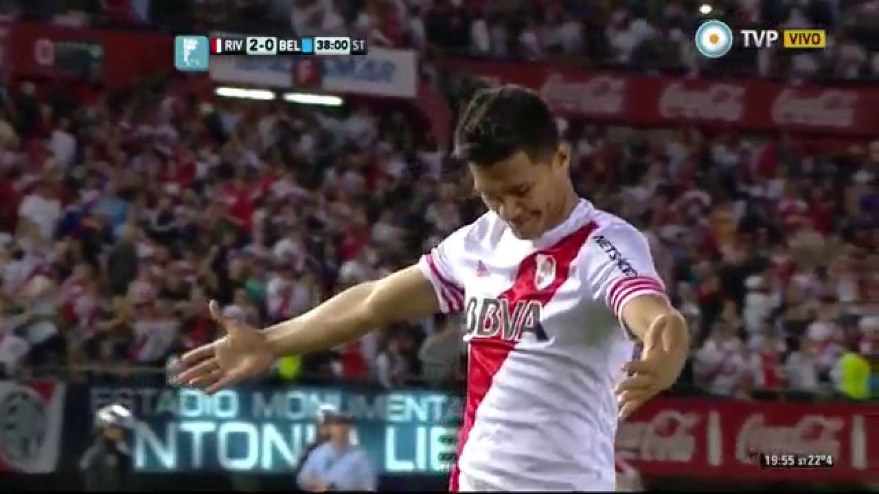 Gol de Teo Gutiérrez. River 2 - Belgrano 0 | TPD2014 - Fecha 12 football score