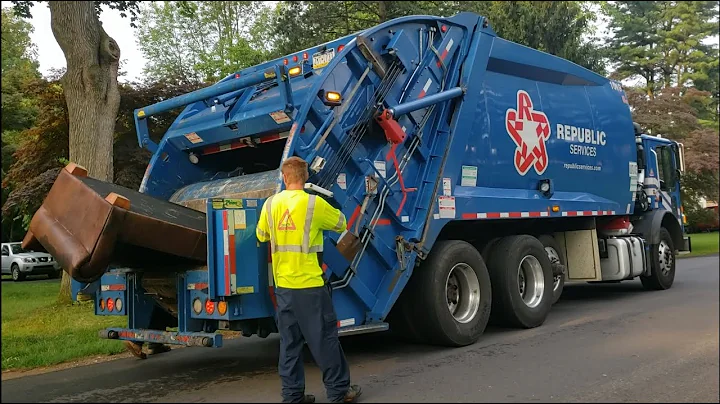 Republic Services: Mack MRU McNeilus rear loader garbage trucks on bulk trash
