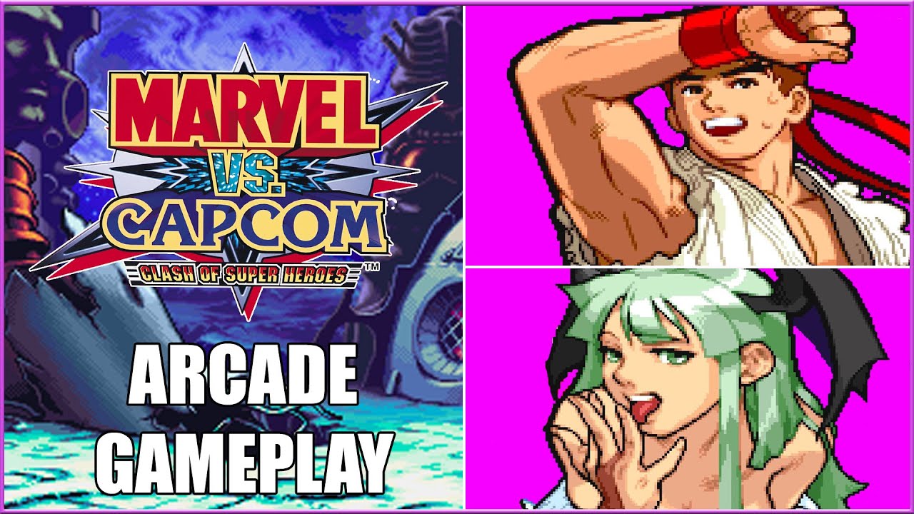 Marvel vs Capcom - Arcade Gameplay - Ryu - Morrigan - YouTube