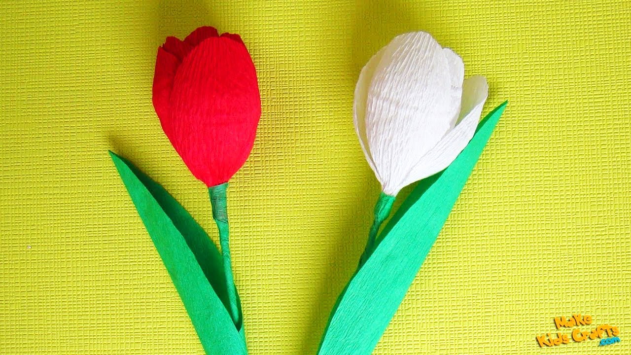 How to make Crepe Paper Tulip? DIY YouTube