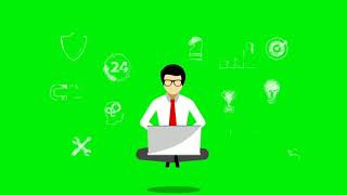 8 Green screen animasi orang pack