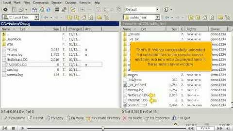 uploading files using winscp