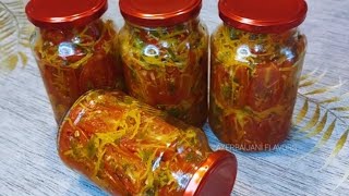 Qış üçün Ləzzətli salat hazırlanması Yeni resept 🍅🥕 pomidor salatı 🧄🌶 turşu 🔴🔴 şoraba 🔴