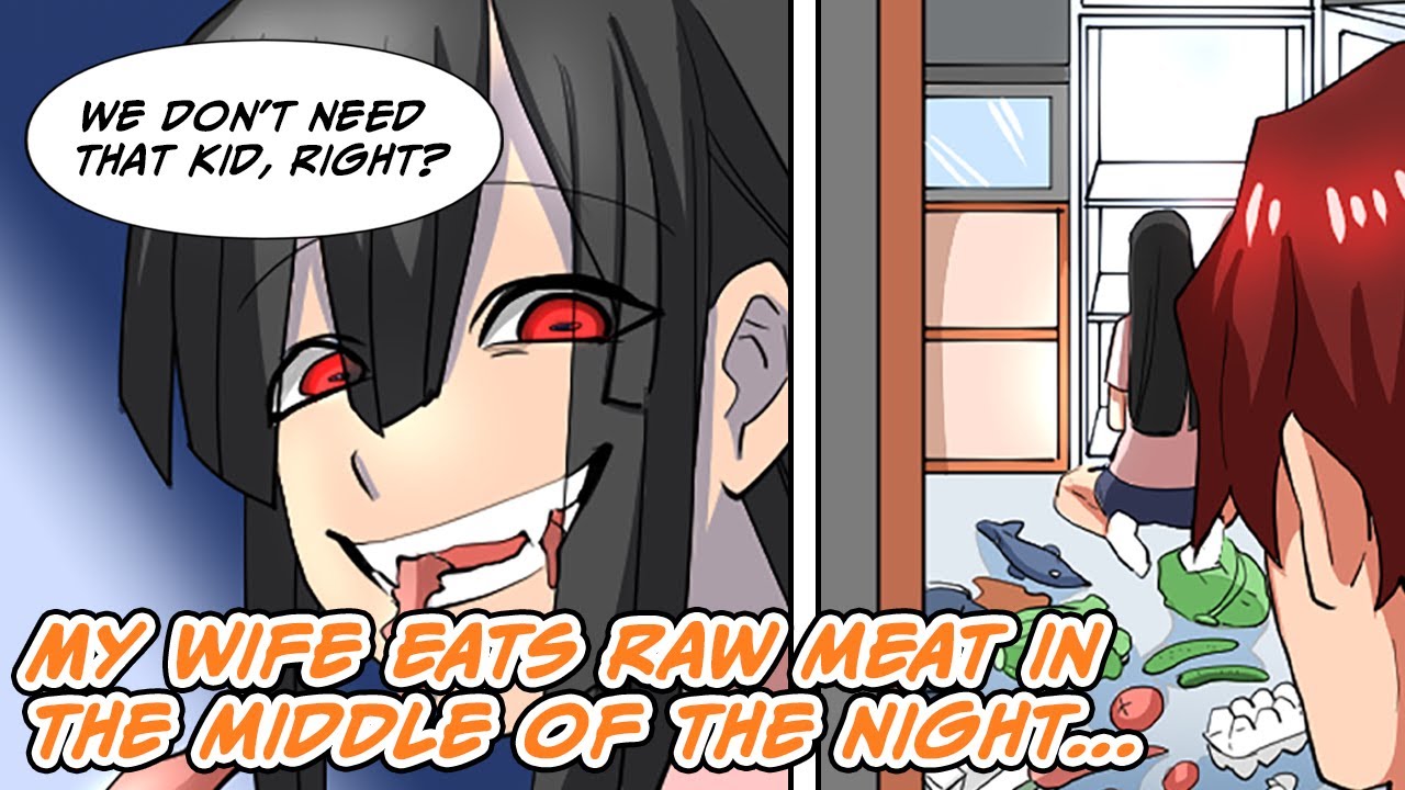 Weird noises and smell from the kitchen in the middle of the night... My wife was... [Manga dub]