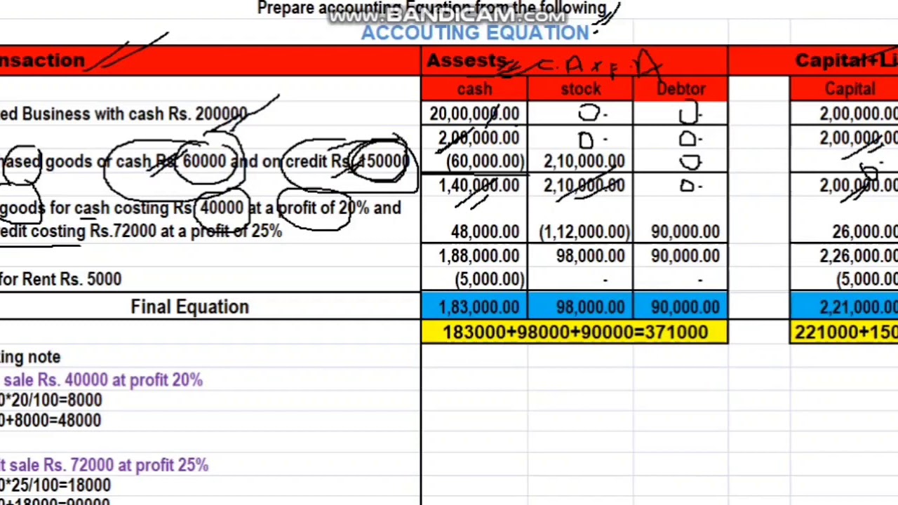 problem solving in accounting equation