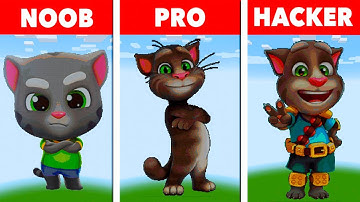 NOOB VS PRO VS HACKER Minecraft Pixel art Talking Tom