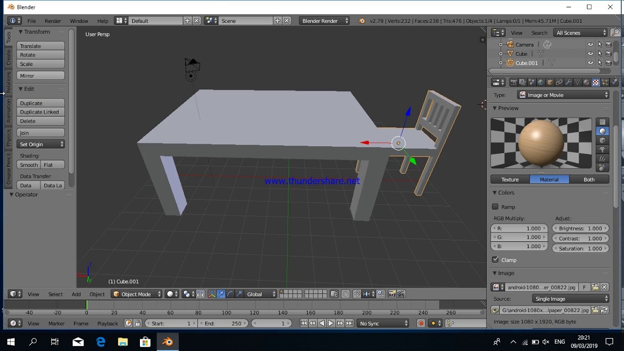 Cara Membuat Meja makan dan 4 kursi di Blender - YouTube