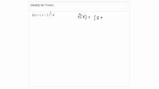 Solution to Problem 1b Take Home Test 4 Intermediate Algebra -Vertex of Prabola
