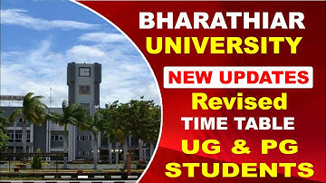 Bharathiar University Online Semester examination Revised Timetable for UG and PG students