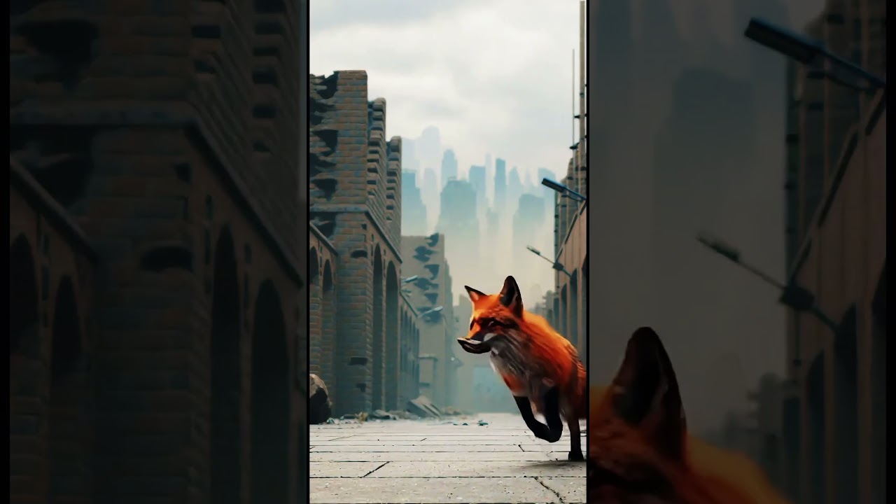The red fox uses the vending machine. 