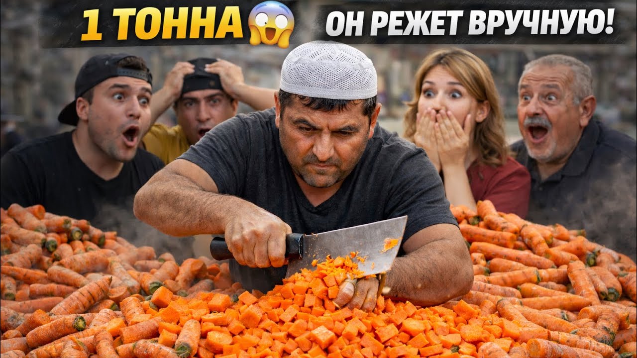 Узбекистан ШОК! 1 тонна моркови режут вручную на рынке Чиракчи 😱