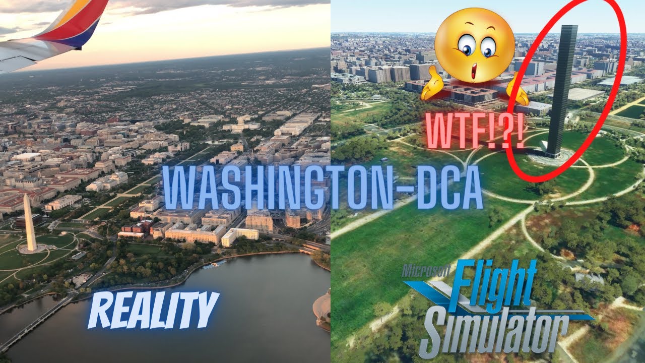 Washington, D.C. | Reality vs. Microsoft Flight Simulator