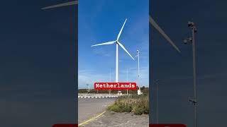 Netherlands wind energy at seaport #worldtour #travel #merchantnavy