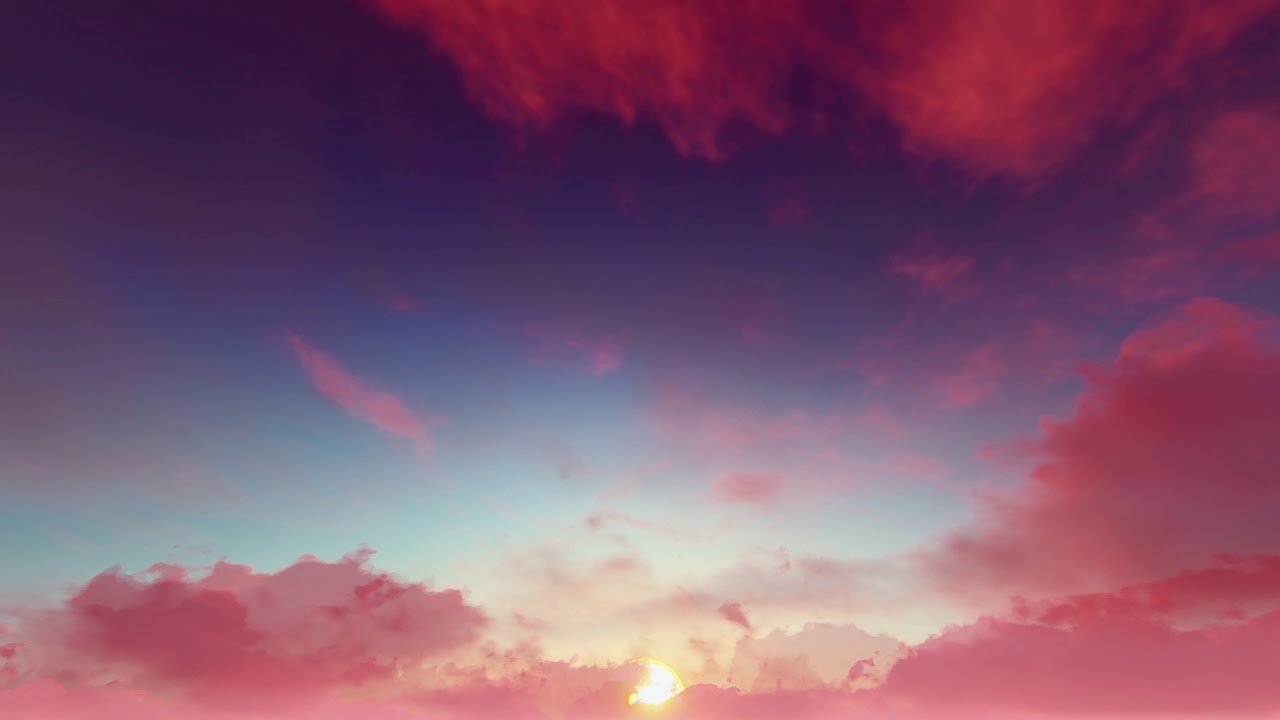 ( CGI 4k Stock Footage ) Autumn pink, red & purple clouds seamless loop ...