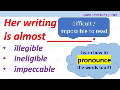 English VOCABULARY Test - 10. Learn new words! Learn how to pronounce the words too!