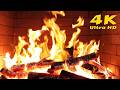 🔥 Fire Sounds 4K. Cabin in the woods sleep sounds. Snow storm sleep sounds fireplace