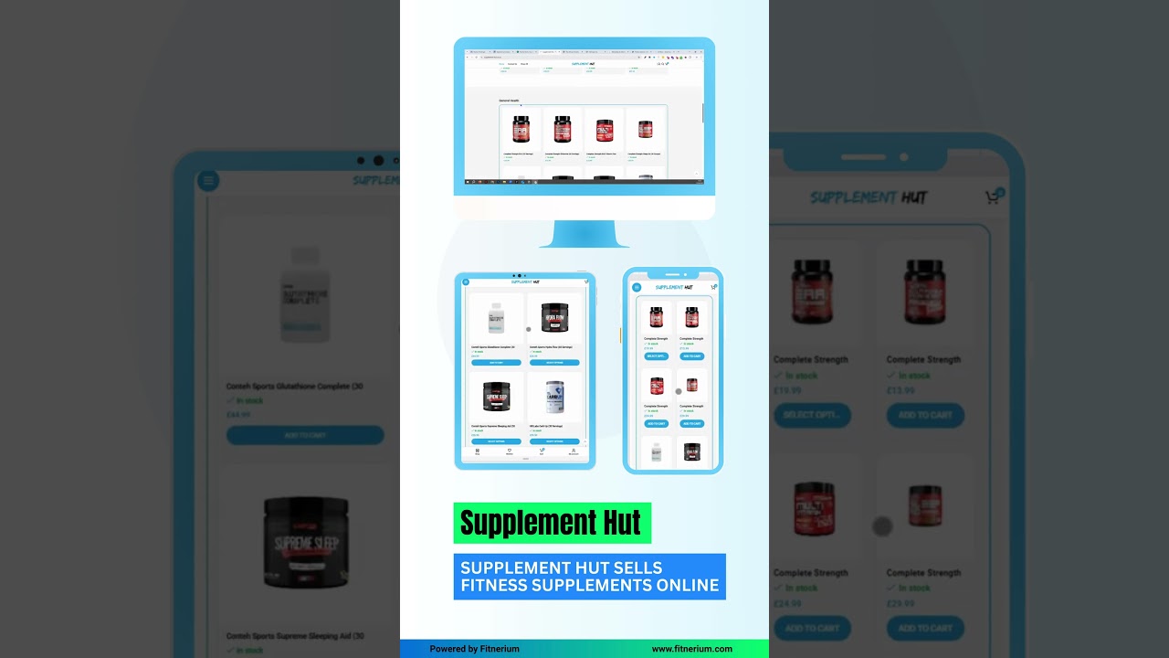Supplement Hut UK – Fitness Supplement Ecommerce Website Design and Developed | Fitnerium