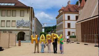 Golden Balloons in Vaduz, Liechtenstein - Happy (#293) at Hauptplatz