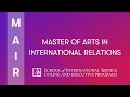 Master of arts in international relations at american university