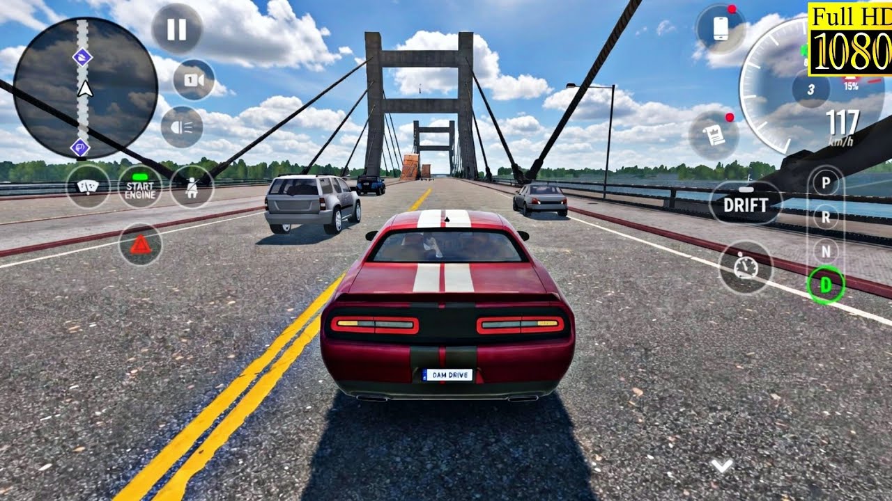 Dodge Challenger Gameplay in Car Parking Driving School 🔥 (1080p HD)