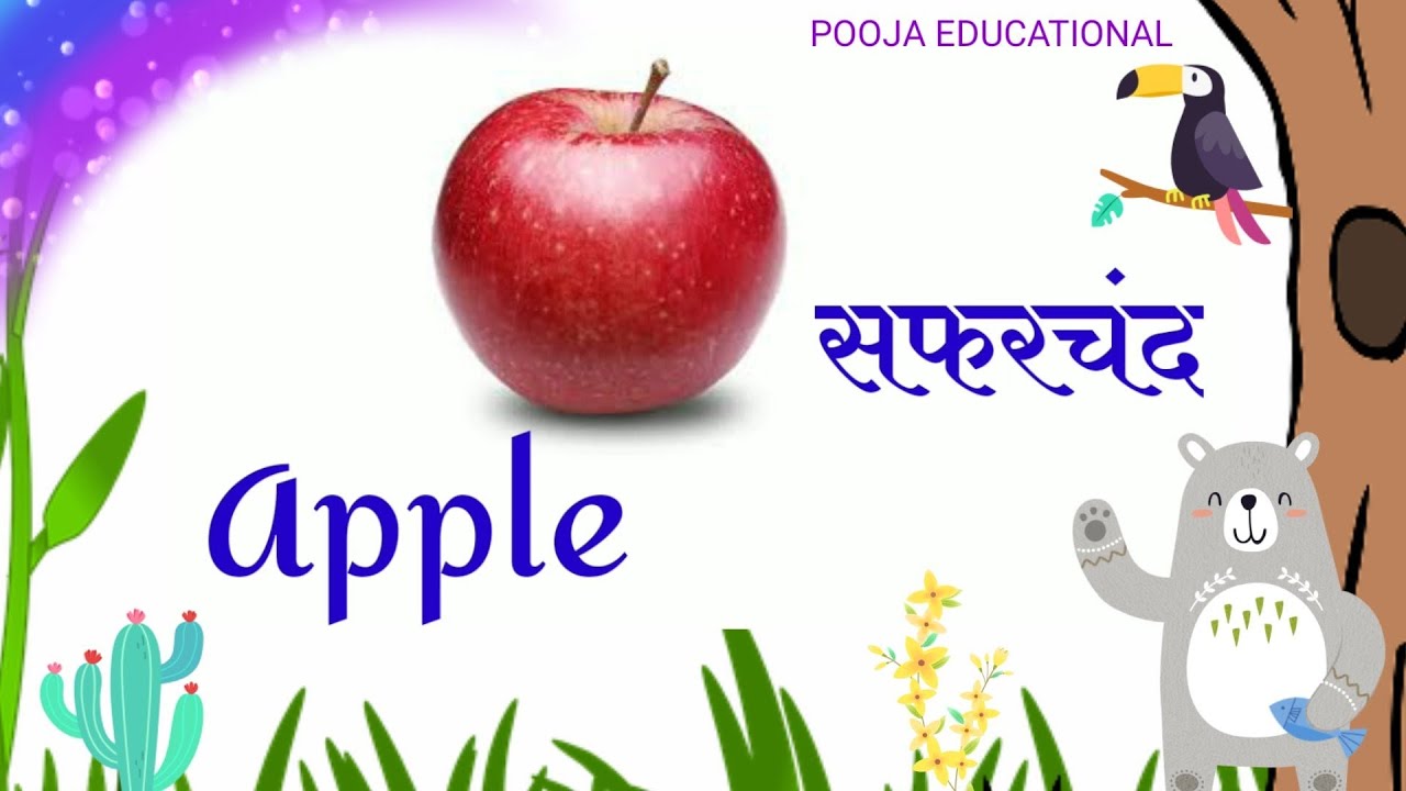 Fruit Names For Kids In English & Marathi falanchi nave english madhe