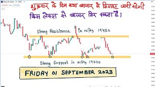 Nifty & Bank Nifty Tomorrow Prediction | Nifty and Bank nifty targets For 01 September 2023 nifty