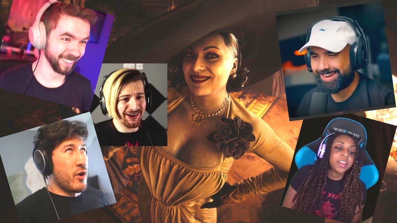 YOUTUBERS React to Meeting LADY DIMITRESCU!! (BIG BOOBA LADY!!) From Resident Evil: Village