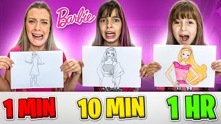 1 MINUTO, 10 MINUTOS OU 1 HORA DA BARBIE ! BATALHA DE DESENHO !