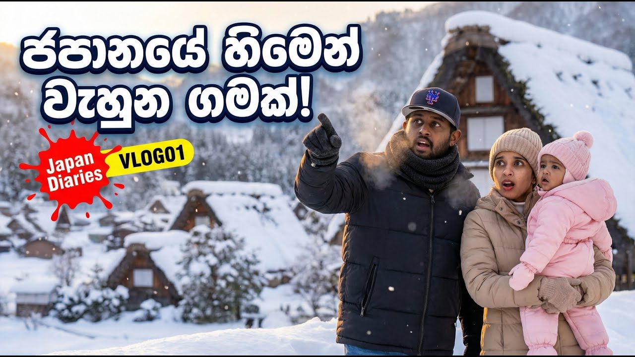 Trip to Shirakawa-go ❄️ | ජපානයේ හිමේ ලිස්සලා ගිහින්, හිමෙන් වැහුන ලස්සන ගමක් බලලා එමුද?