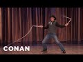 Conan Learns The Art Of Whipcracking From Adam Winrich - CONAN on TBS