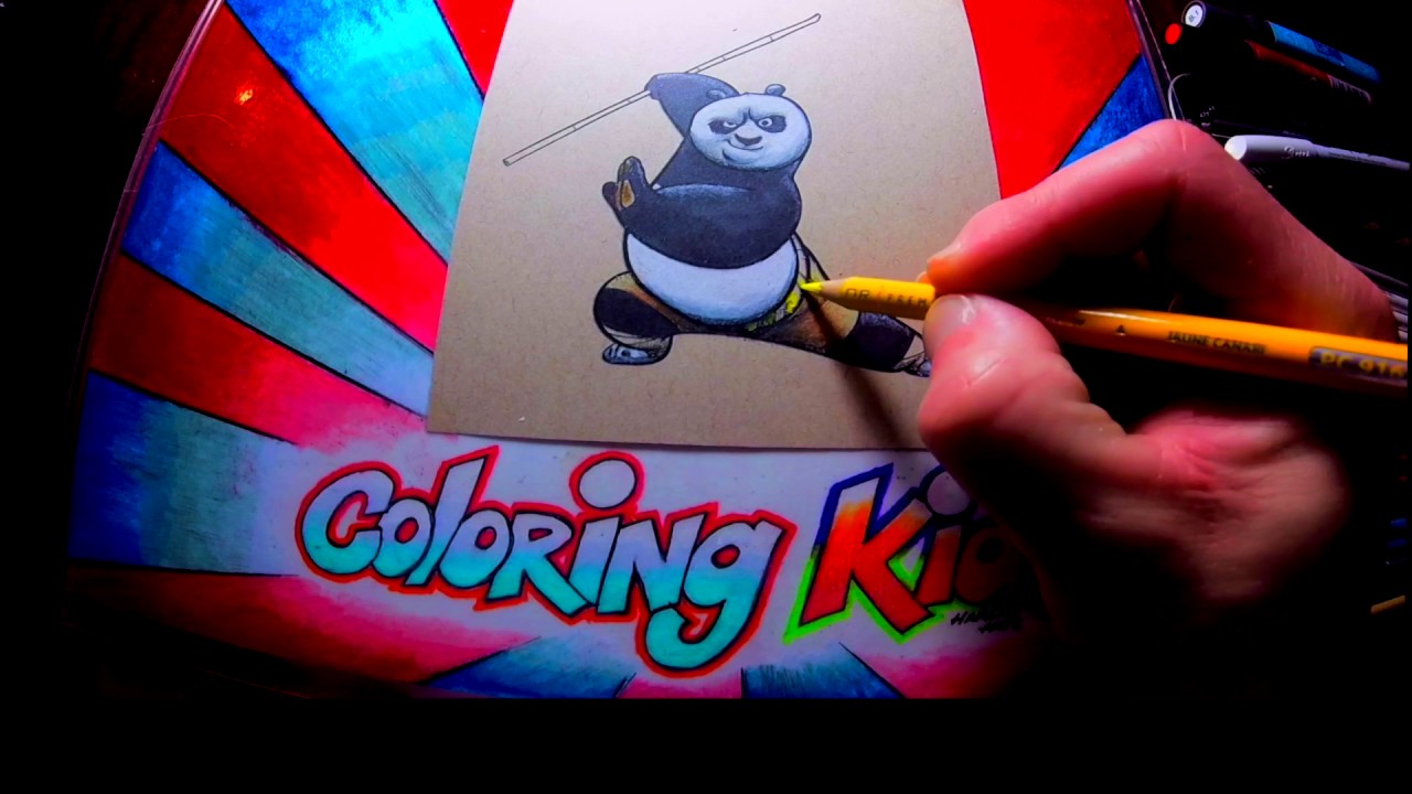 e colorare Kung Fu Panda Disegni da colorare per i bambini imparano con il Maestro Po