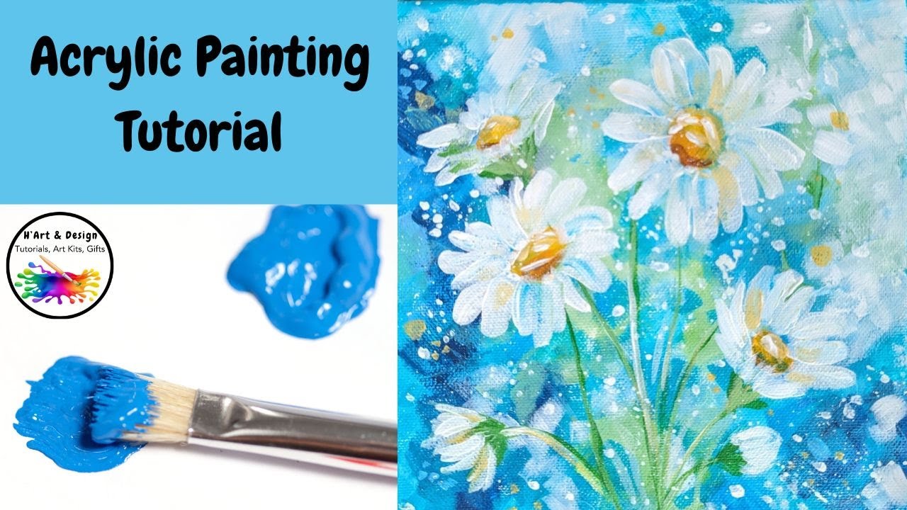 How to paint a daisy painting, flower painting, acrylic painting ...