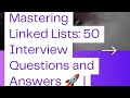 #1: Mastering Linked Lists: 50 Interview Questions and Answers 🚀 #shorts #youtubeshorts #short