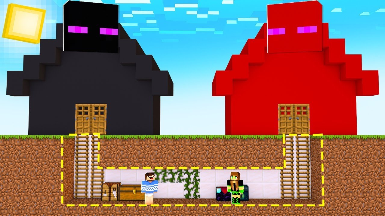 PASSAGEM SECRETA ENTRE A CASA DO ENDERMAN DO BEM A E CASA DO ENDERMAN