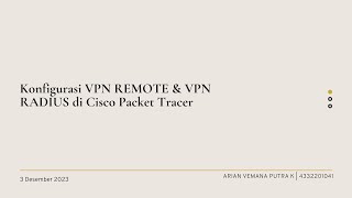 Konfigurasi VPN REMOTE & VPN RADIUS di Cisco Packet Tracer