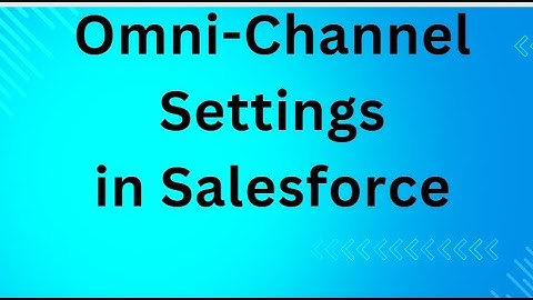 Omni-Channel Settings in Salesforce