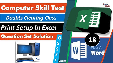 PRINT PAGE SETUP IN MS EXCEL for OSSSC JC and JA 2020