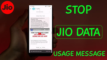 How to Stop Data Usage Messages in jio | Turn off JIO 50% Data Usage Alerts