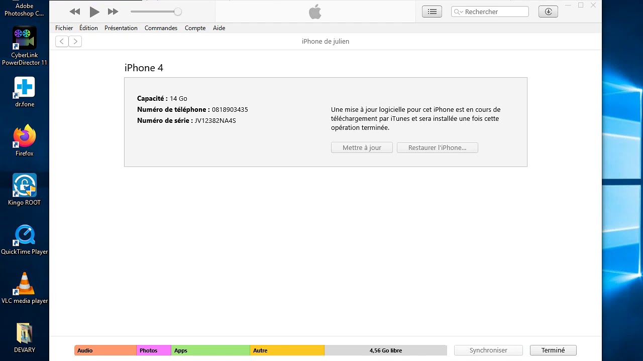 Tutoriel comment mettre une mise à jour iphone 4 iOS - YouTube