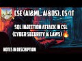 SQL Injection Attack in CSL (Cyber Security &amp; Laws) #mumbaiuniversity #botnet #cybersecurity #csl