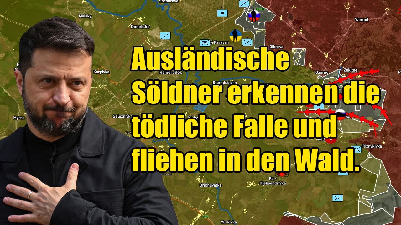 Ausländische Söldner erkennen die tödliche Falle und fliehen in den Wald.
