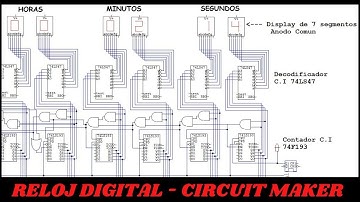 🕑Reloj Digital con C.I 74193 con Alarma | Software Circuit Maker