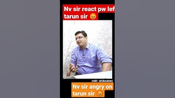 NV sir angry on tarun sir 😡ll tarun sir left PW 😱 #pw #nvsir #physicswallah #alakhpandey #tarunsir
