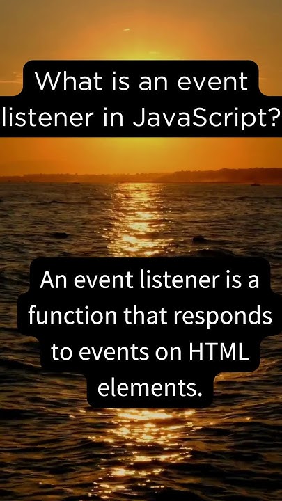 What is an event listener in JavaScript? - YouTube